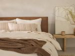 FA24_CloudBrushedOrganicFlannel_SheetSet_Queen_CamelTonalStripe_A_2205
